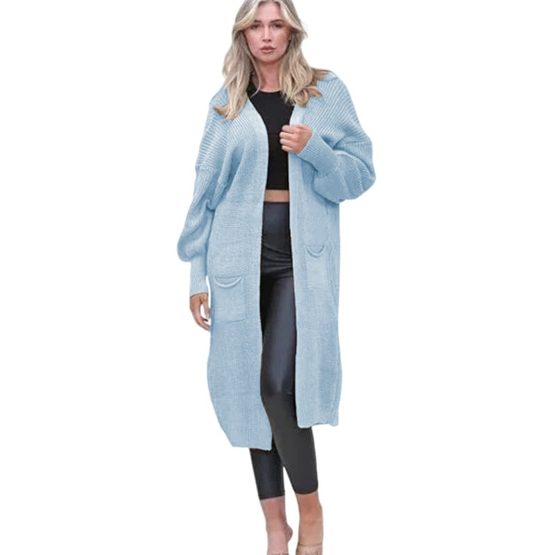 Kvinders Chunky Strik Cardigan med Åbne Lommer og Casual Design Stilla