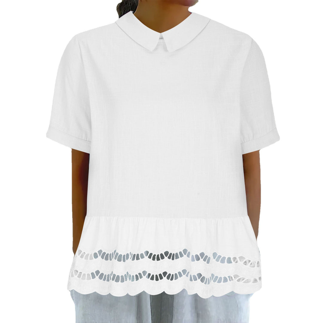 Dame Chic Broderet Peplum-Bluse Stilla