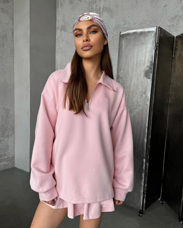 Dame sporty sweater med lynlås Stilla