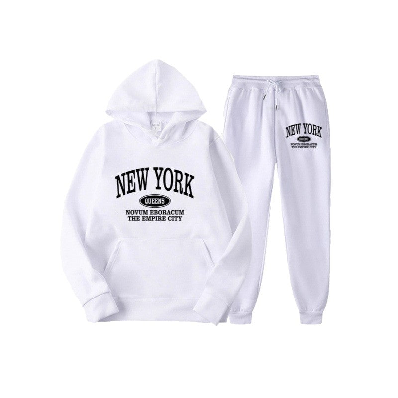 Kvinders hoodie sæt med alsidig skrift og komfortable lommer Skovae