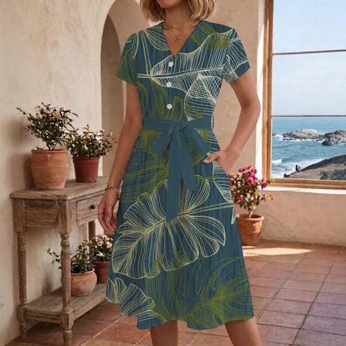 Dame Midi-kjole med blomstret design og behagelig pasform Skovae
