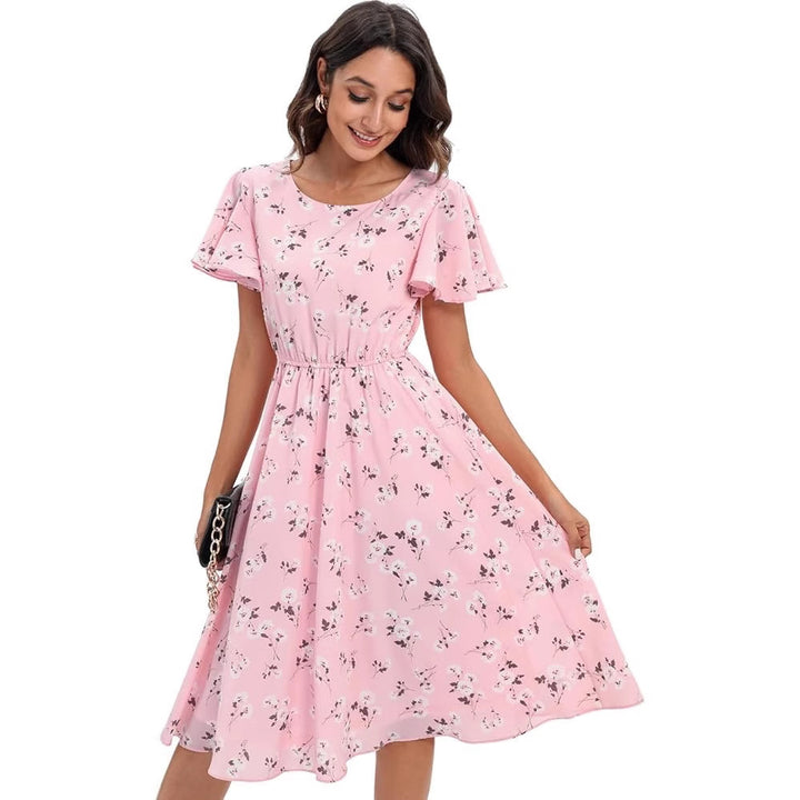 Kvinder Floral Flare Midi Kjole Stilla