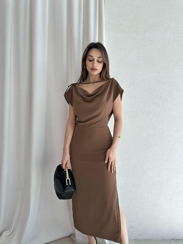 Dame Elegant Off-Shoulder Maxi-Kjole Stilla
