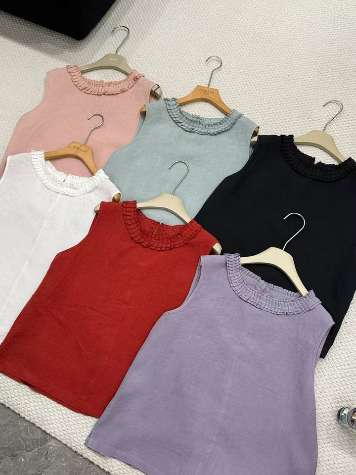 Femme Rynketudskæring Bomulds Tanktop Stilla