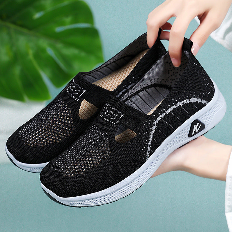 Dame Airy Slip-On Fitness Sneakers med åndbart strikket overmateriale Stilla
