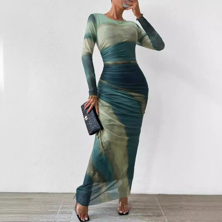 Damer Elegant Maxikjole med moderne farvegradient og figursyet snit Stilla