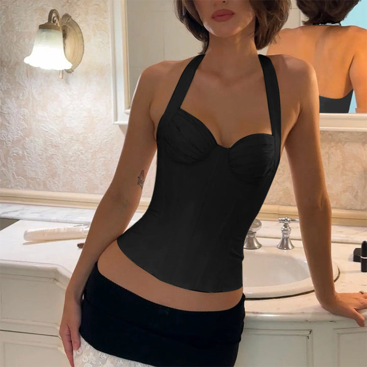 Dame Struktureret Halter Korset-top Stilla