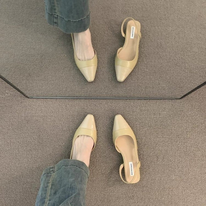 Dame Spids-Tå Slingback-Flade med elegante Remme Stilla