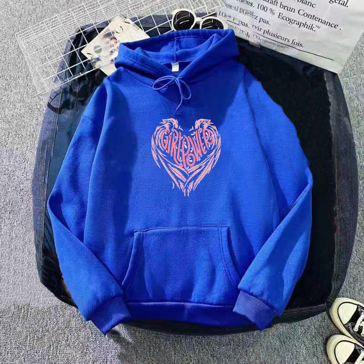 Kvinders hoodie med kreativ hjerte design Skovae