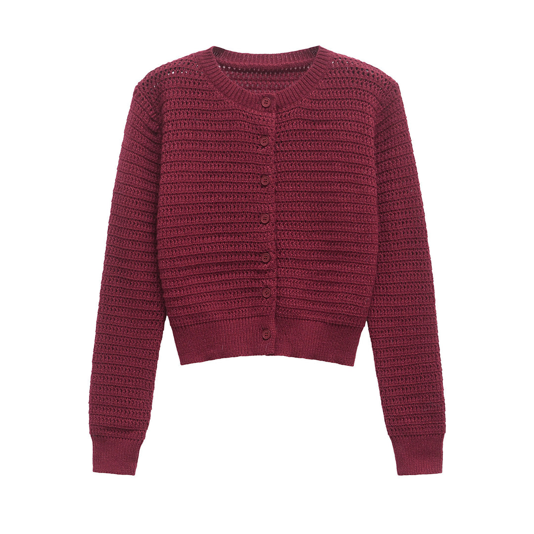 Femme Korte Knappet Strik Cardigan Stilla