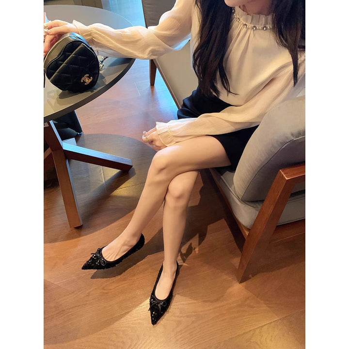 Damer Elegante Sløjfe-Accent Ballerina Sko Stilla
