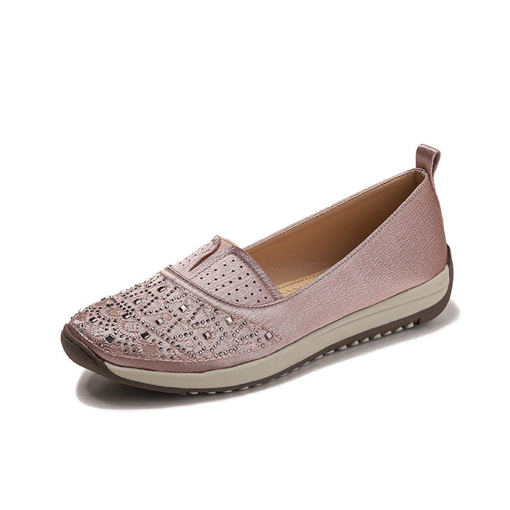 Dame Slip-On Ballerinaer med glitrende accenter og behagelig elastik Stilla