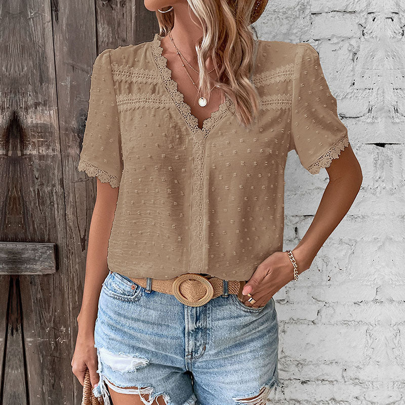 Femme Elegante Kortærmet Bluse Stilla