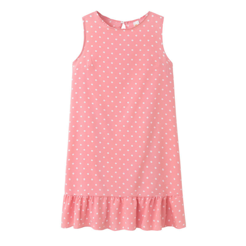Femme Leges Polka Dot Shift Kjole med Flæsekant Stilla