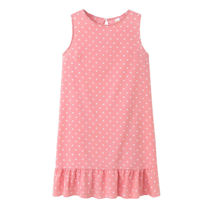 Femme Leges Polka Dot Shift Kjole med Flæsekant Stilla