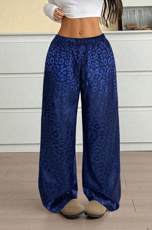 Dame Elegant Bred Leopardprint-Bukser Skovae