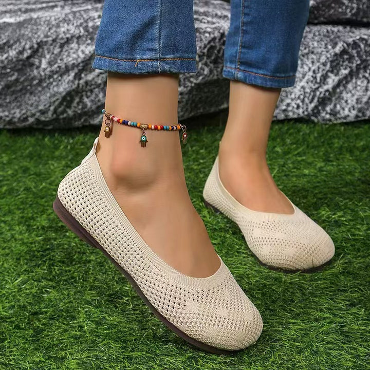Dame Åndbare og fleksible Ballerinas i strikmateriale Stilla