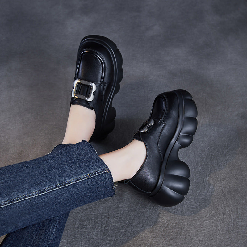Dame Chic Platform Slip-On Sneakers med dekorativt spænde-detalje Stilla