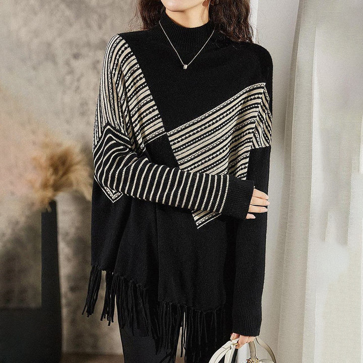 Femme Frynsedetalje Rullekrave Strikpullover Stilla