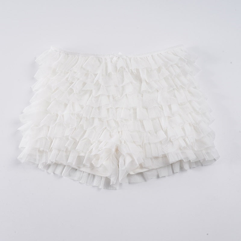 Dame Rynke-shorts med elastisk talje og legende design Skovae