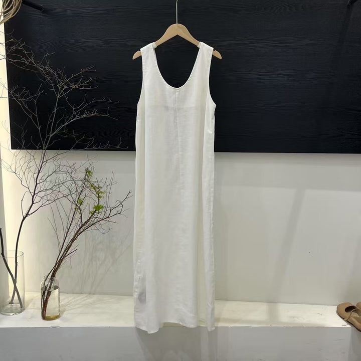 Femme A-linje Maxi kjole med justerbare stropper Stilla
