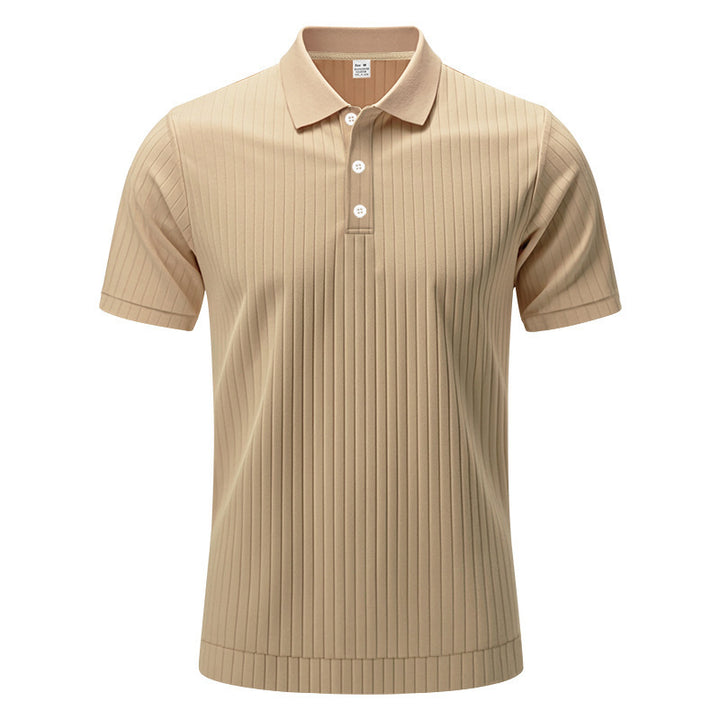 Herrer Poloshirt med vertikale striber og klassisk krave Stilla