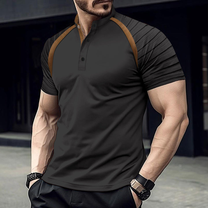 Herrer Poloshirt med innovativ krave og dynamiske accenter Stilla