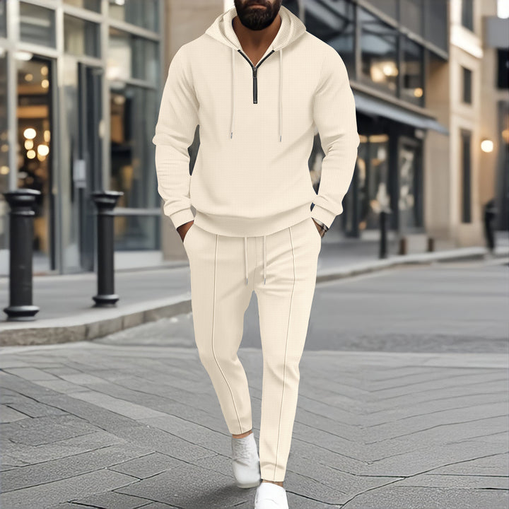 Herrer Sporty Hoodie sæt med funktionel lynlås og åndbart materiale Stilla
