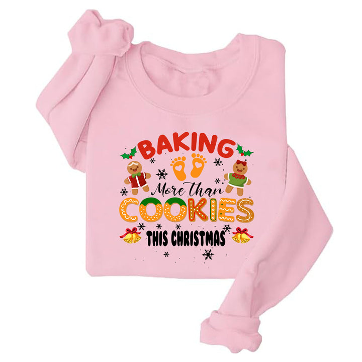 Kvinders sweatshirt med blød fleece-foring og muntert juletryk Stilla