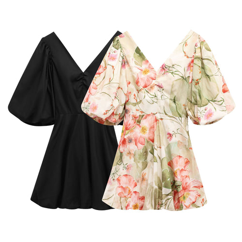 Femme Elegante Tie-Back Flare Kjole Stilla