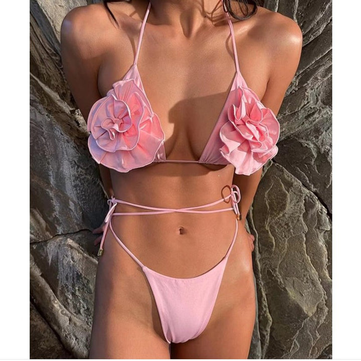 Femme Elegant Blomster-dekoreret Bikini Sæt Stilla