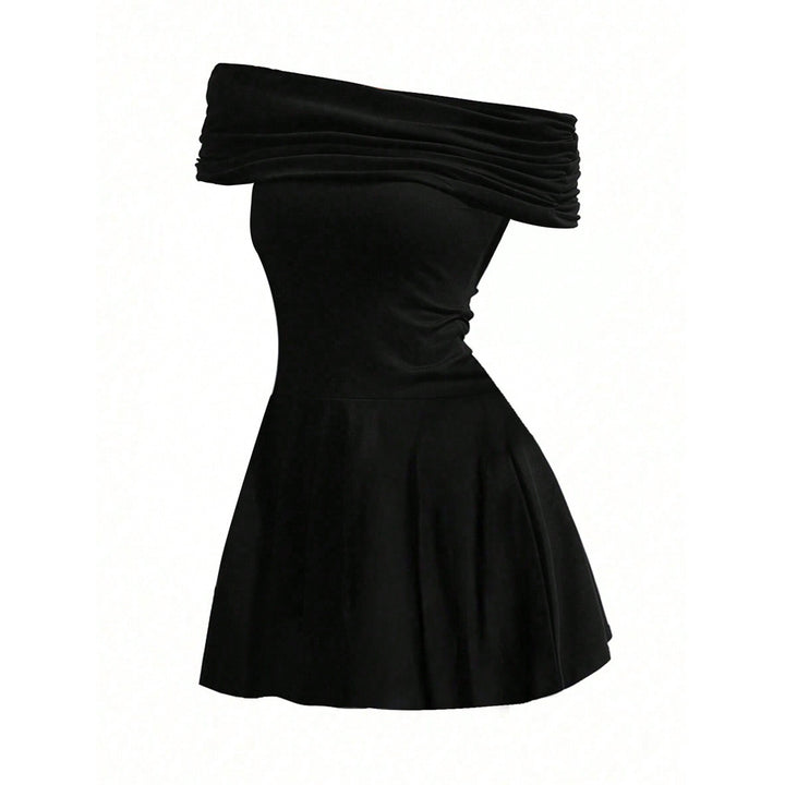 Kvinder Off-Shoulder Mini Kjole med Elegant Indpakningsdetalje Stilla
