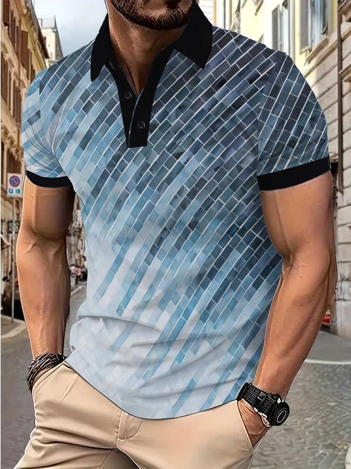 Herrer Poloshirt med dynamisk grafikdesign Stilla