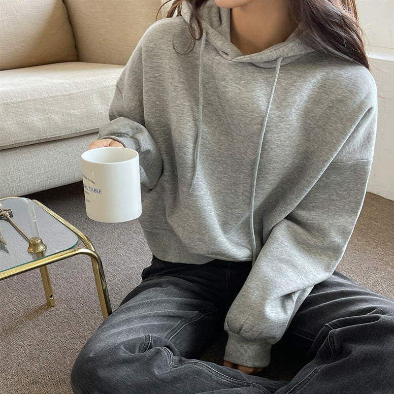 Kvinders afslappede cropped hoodie med voluminøse ærmer Stilla