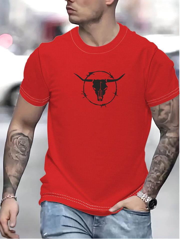 Herren T-shirt med unikt Barbed Wire-motiv og kvalitets bomuldsblanding Stilla