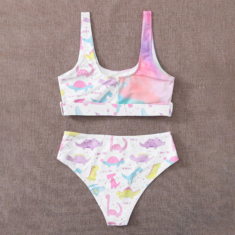 Dame Farverig Dinosaur Print Bikini-Sæt Skovae