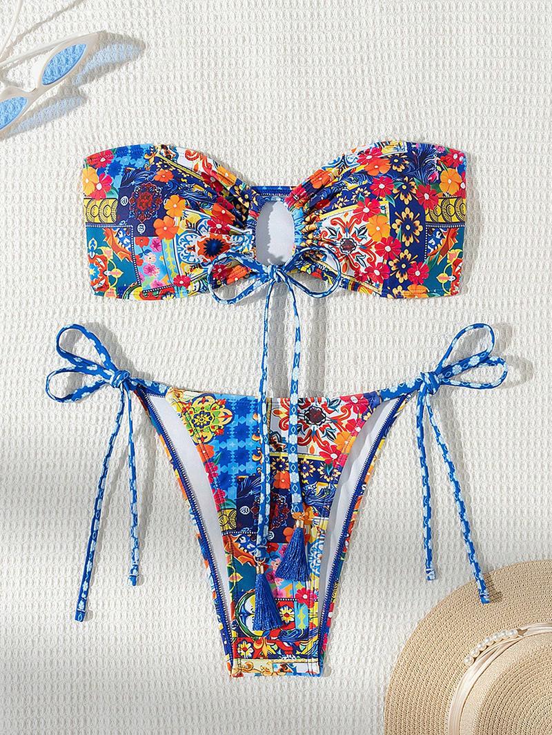 Dame Bandeau-bikini-sæt med legende design og udsøgte detaljer Stilla