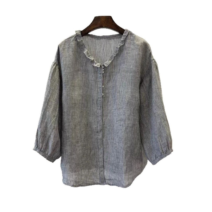 Damer Rynkedetalje Knap-bluse Stilla