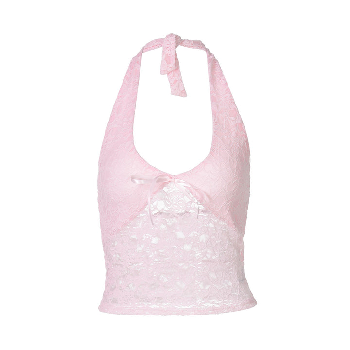 Damer Elegant Spidsetop med Halterdesign og justerbare stropper Stilla