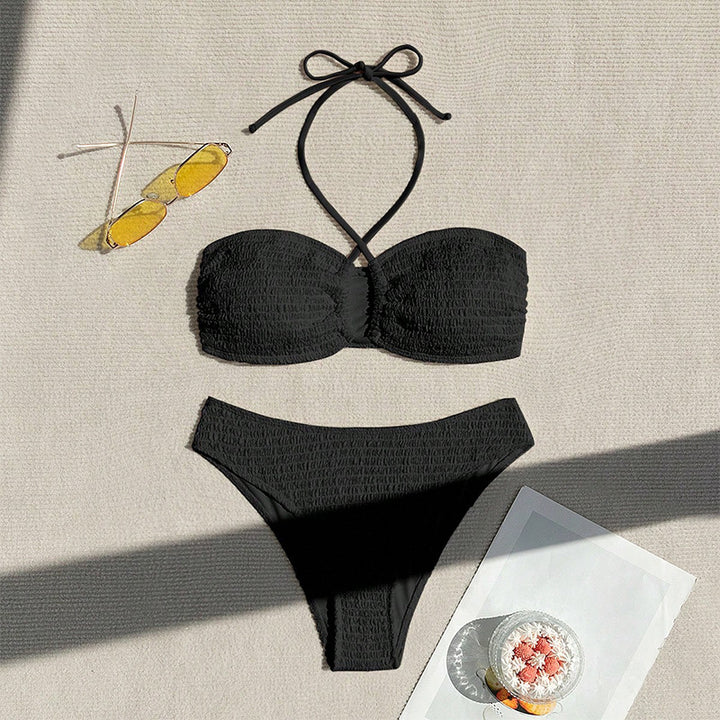 Dame Smocked Bandeau Bikini Sæt Stilla