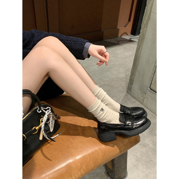 Dame Chunky Platform Loafers med dekorativ rem Stilla