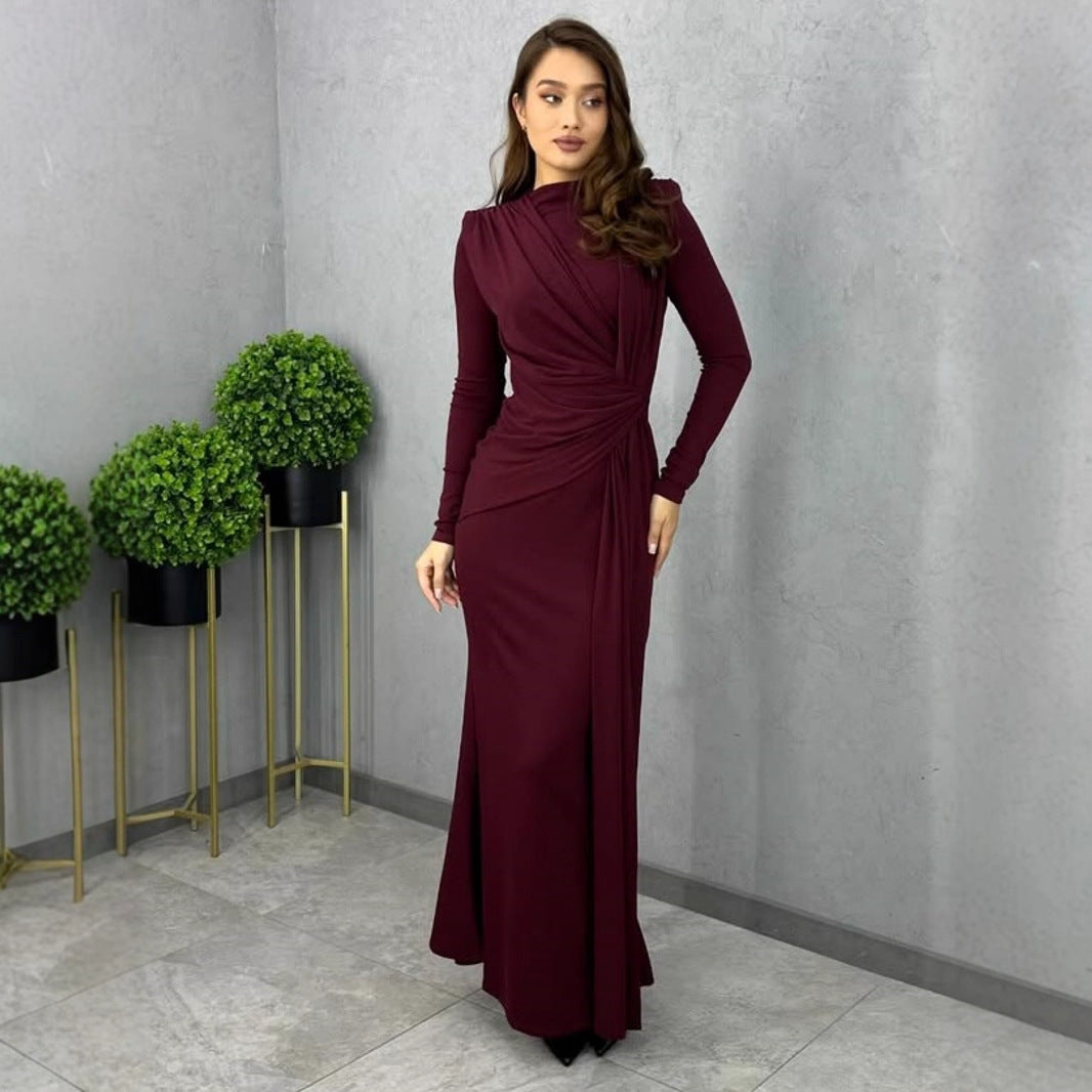 Dame Elegant Vinkledragt med asymmetrisk snit og figurnær design Stilla