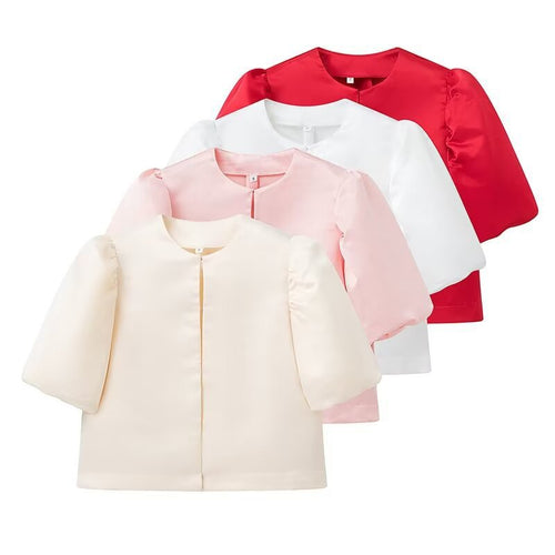 Dame Oversize Bluse med Puffærmer og elegant Krave Stilla
