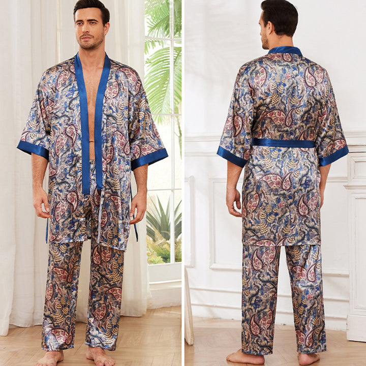 Herrer pyjamas med elegant kimono-design Stilla