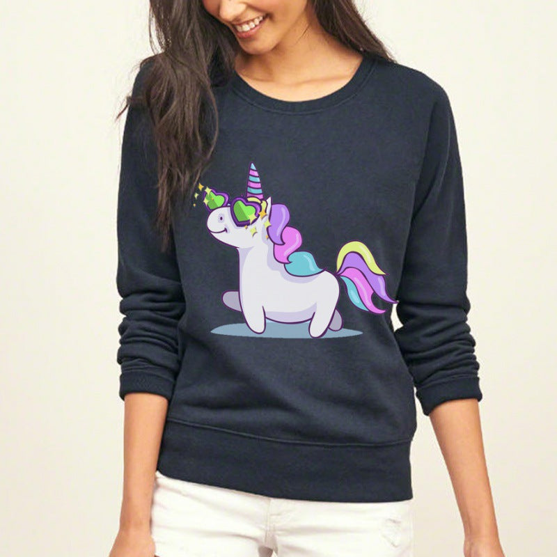 Kvinders sweatshirt med enhjørning design og løs pasform Stilla