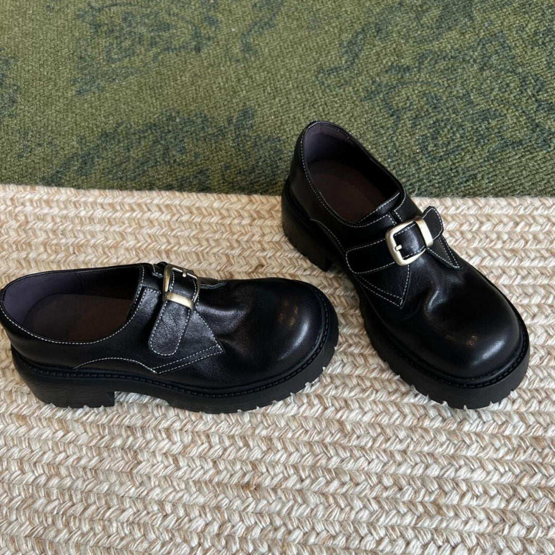 Dame Chic Spænde-detalje Læder Slip-ons Stilla