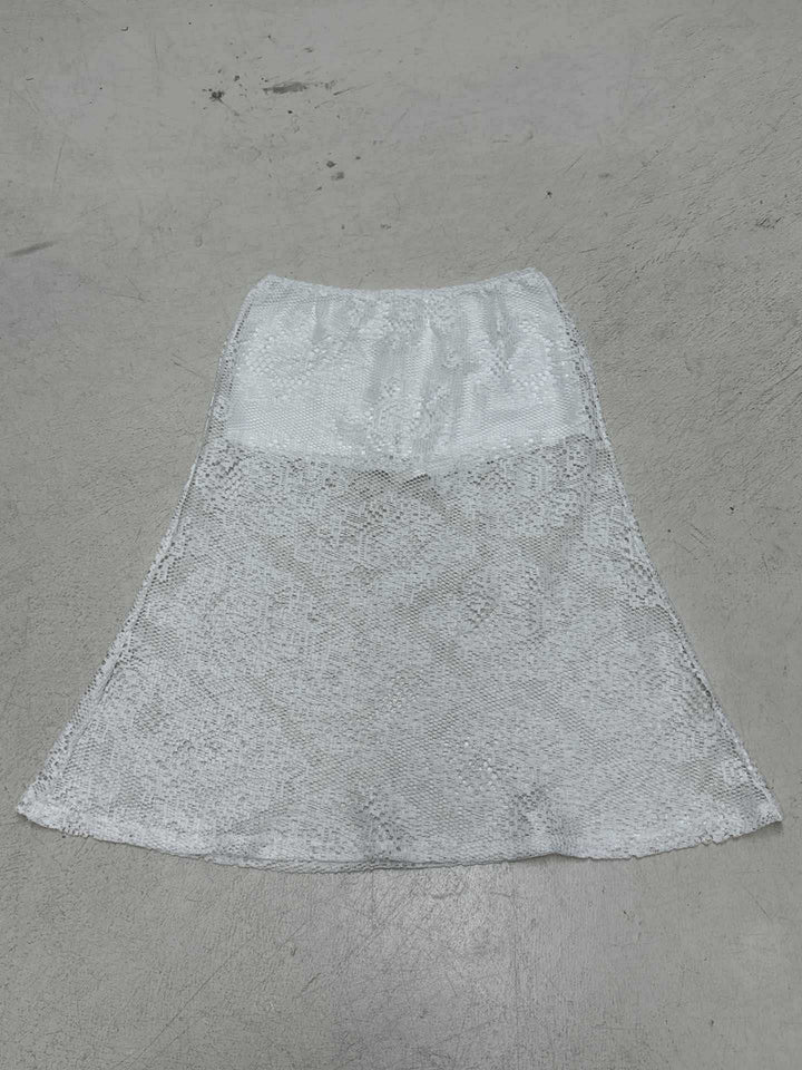 Damen eleganter Spitzenrock mit Struktur und seitlichen Schlitzen Skovae