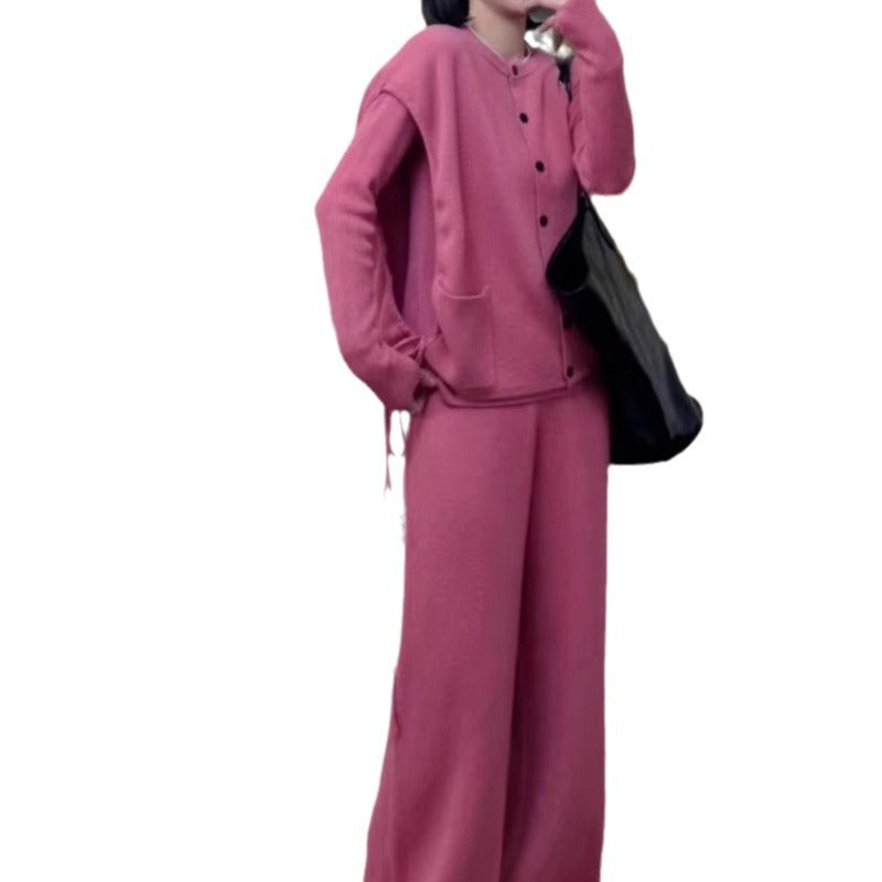 Dame Relaxed Fit Strikcardigan med knaplukning og lommer Stilla