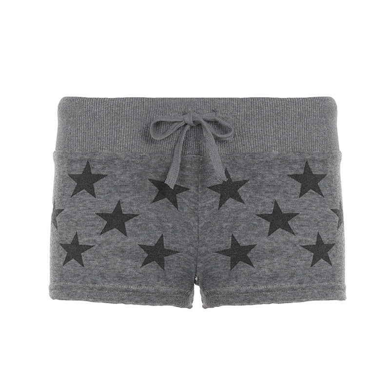 Dame Sporty shorts med stjernemønster og elastisk bånd Skovae