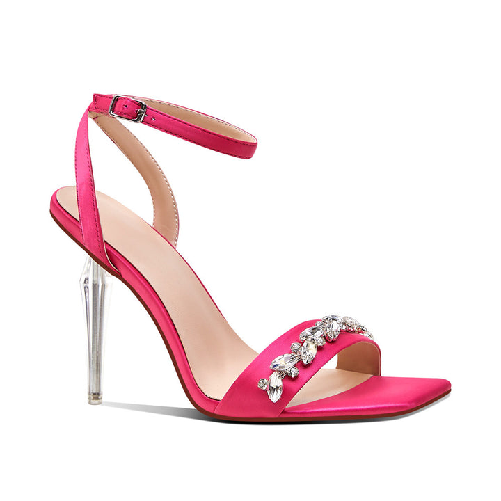 Dame Højhælede Strappy Sandaler med dekorative Strass accenter Stilla